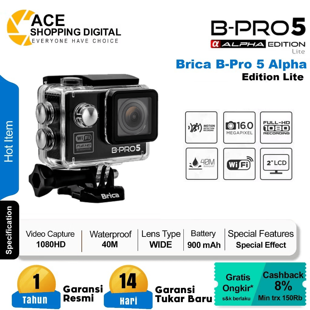 Action Camera Brica BPRO5 Alpha Edition LITE - Wifi - Garansi Resmi 1 Tahun
