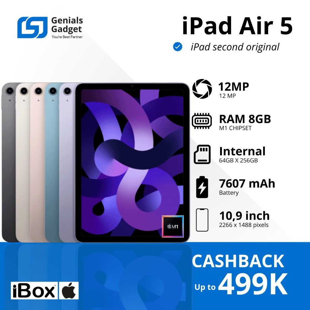 GG APPLEE iPad Air 5 M1 chip 10.9 inch Wifi | 64gb 256 Original Second like new Ipad Air 5