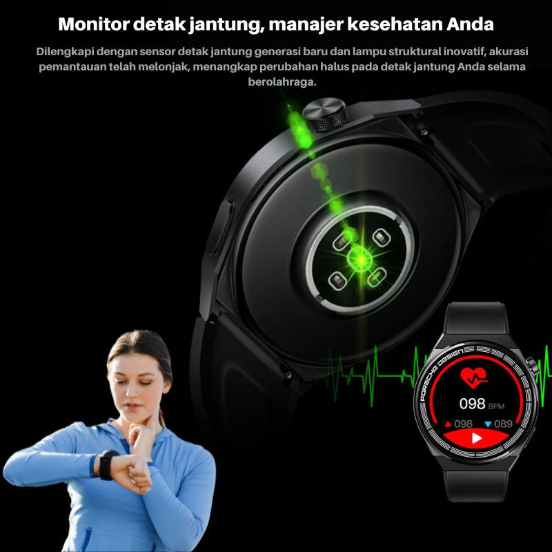 SmartWatch GT8 with 2.1"HD AMOLED Display,Bluetooth Call Smartwatch pria Monitor Detak Jantung