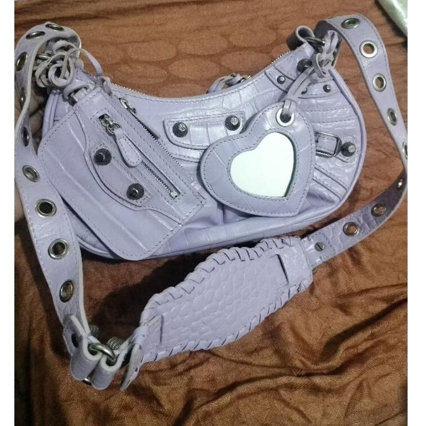 tas Bal3n Sling warna Lilac ungu balzip BB lengkap noser