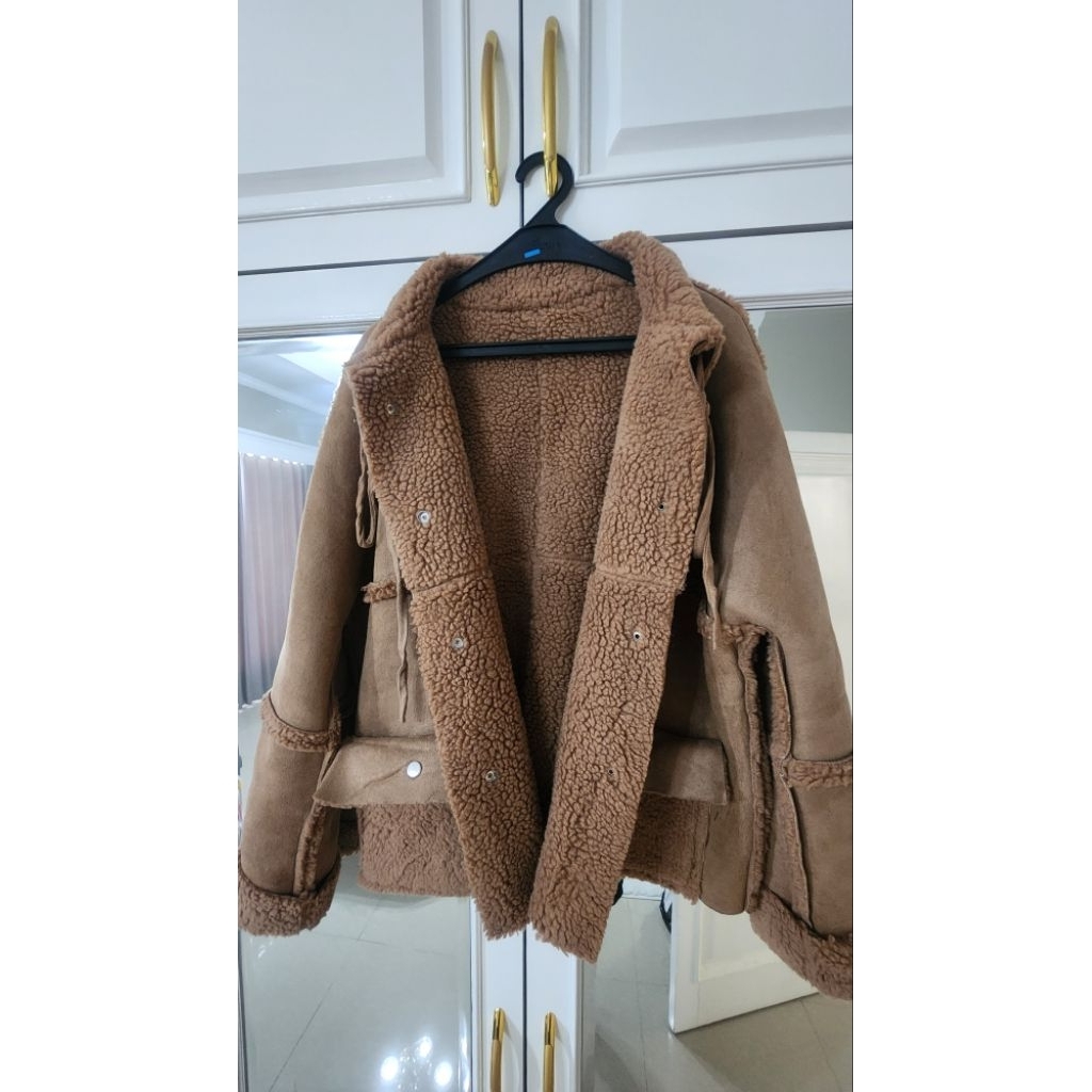 Jacket Kulit (Suede Look) Winter Bulu