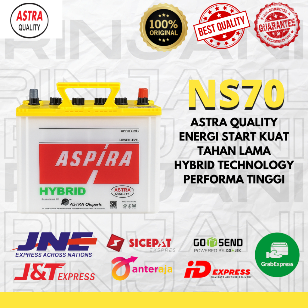 AKI TRUK 65 AMPER ASPIRA HYBRID NS70 PANTHER // KIJANG SOLAR // ISUZU ELF // HINO DUTRO // L300 - Ak