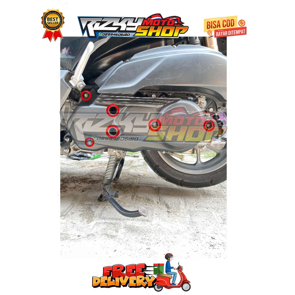 BAUT COVER CVT PLASTIK ( 6 BAUT ) MODEL SPIRAL BOSH AEROX OLD NMAX NEW N-MAX OLD NEO LEXI TURBO TAHU
