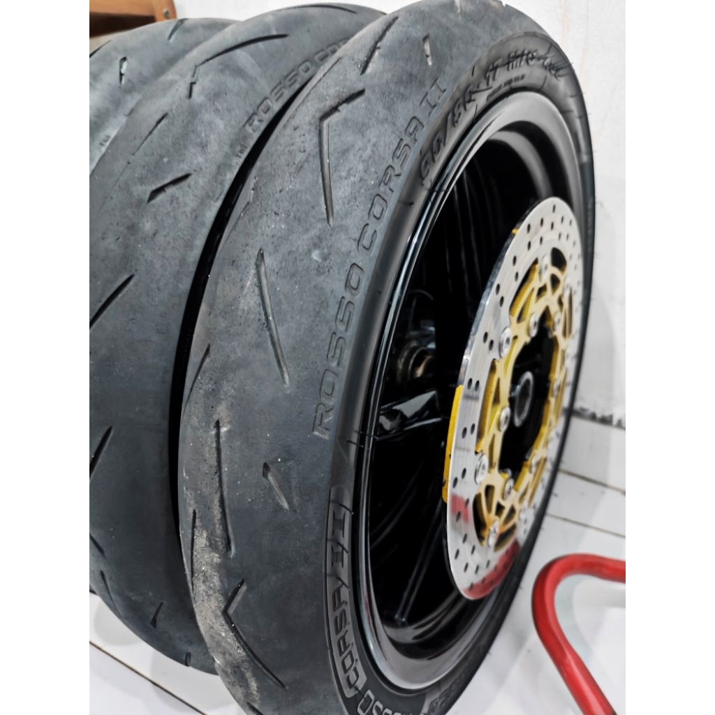 velg vrossi derik hitam fullset tinggal pasang untuk ninja rr/r disc depan ktc