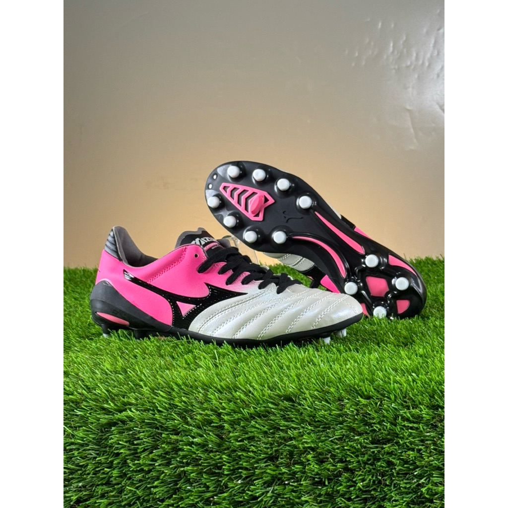 Sepatu Bola MIZUNO MORELIA NEO II WHITE BLACK PINK FG Replika Impor