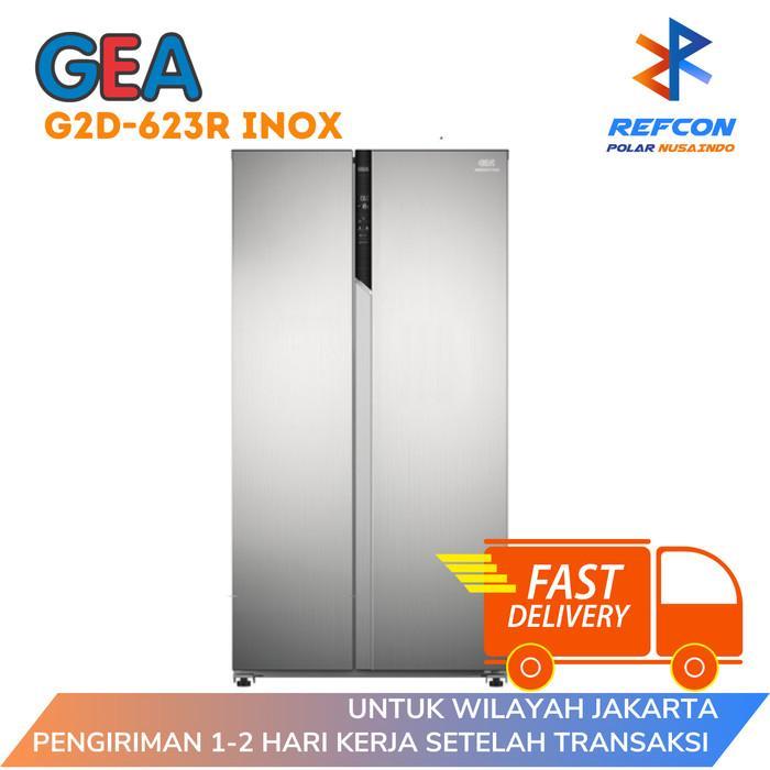 Kulkas Side by Side GEA G2D 623 INOX Inverter 2 Pintu 625 Liter