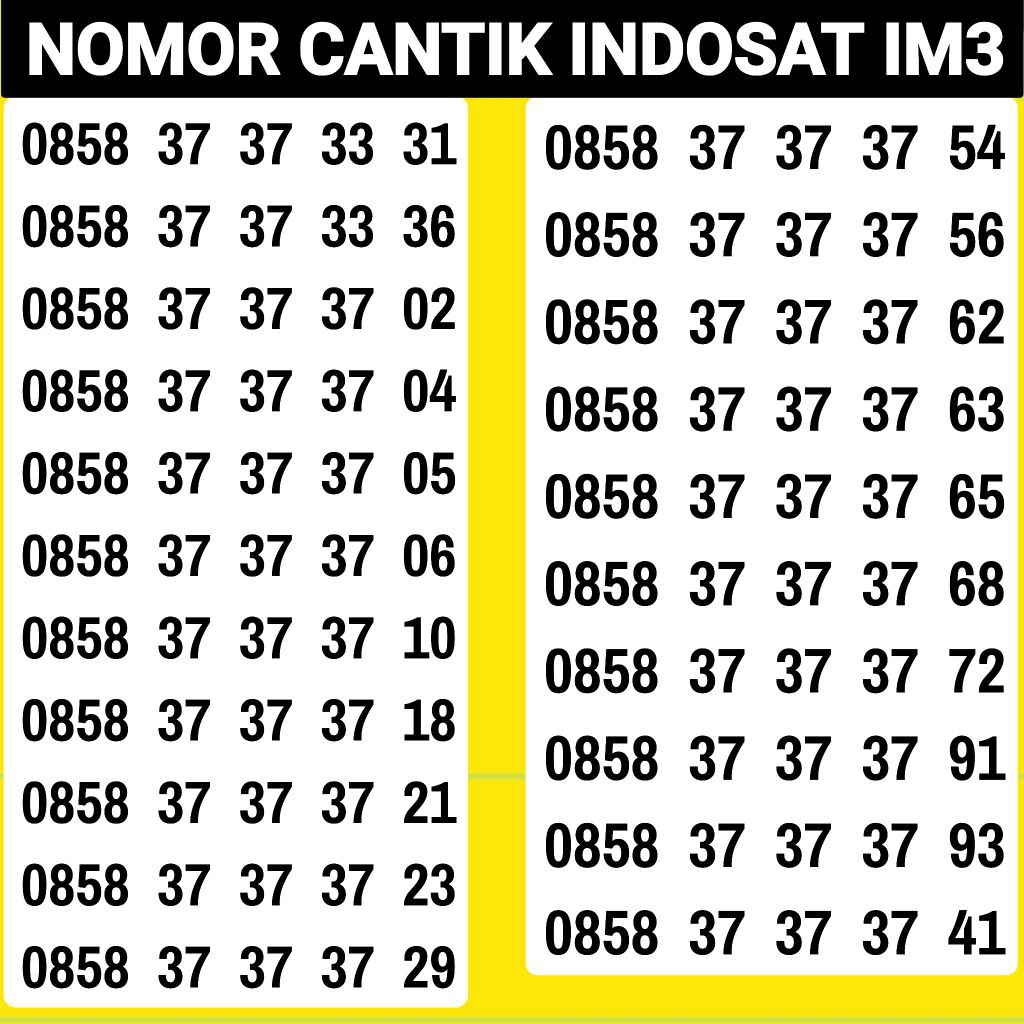 Kartu Perdana Indosat Im3 Nomor Cantik Indosat im3
