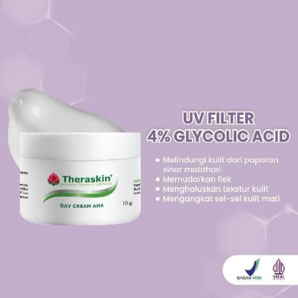 THERASKIN Day cream AHA 10 gr, krim siang untuk kulit kusam dan flek atau noda hitam