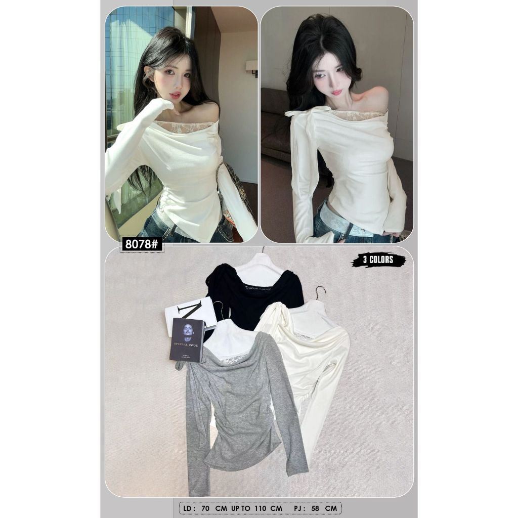 SYFBELL TOP SABRINA PJG IMP I top sabrina brukat panjang imp