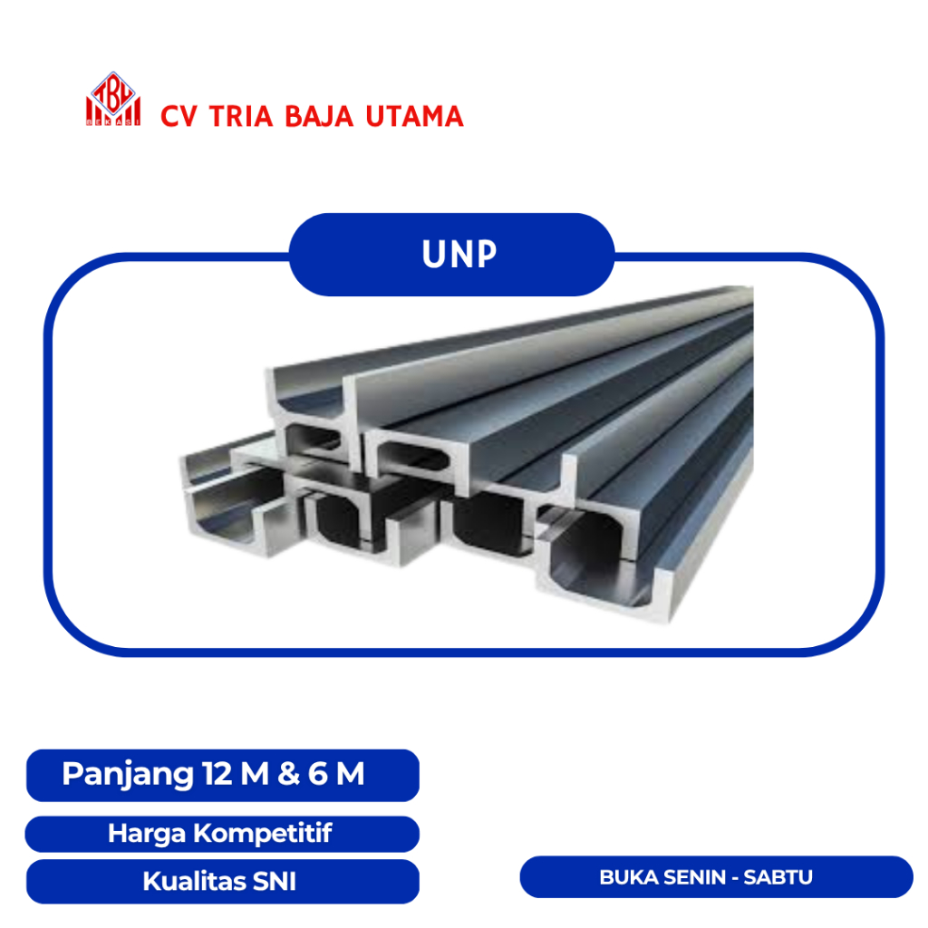 Besi Kanal U - U Channel - UNP 12 Meter Full SNI, 150 - 200