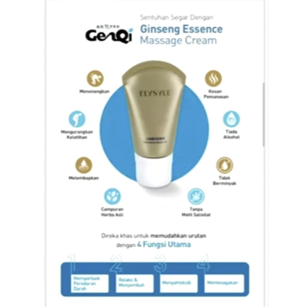 Elken Genqi Cream Ginseng Essence Massage Cream 120 gram 1 Botol