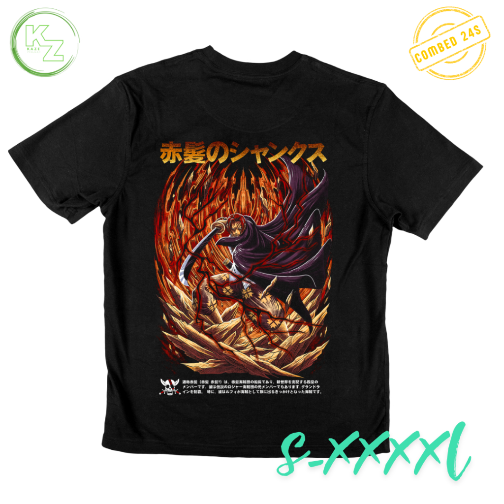 BAJU kaos Tshirt ANIME ONE PIECE SHANKS