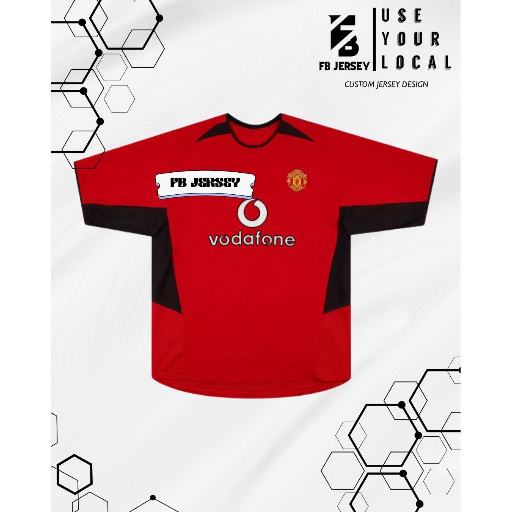 JERSEY MU MANCHESTER UNITED 2003-04 HOME FULL PRINTING FREE NAMESET DAN NOPUNG