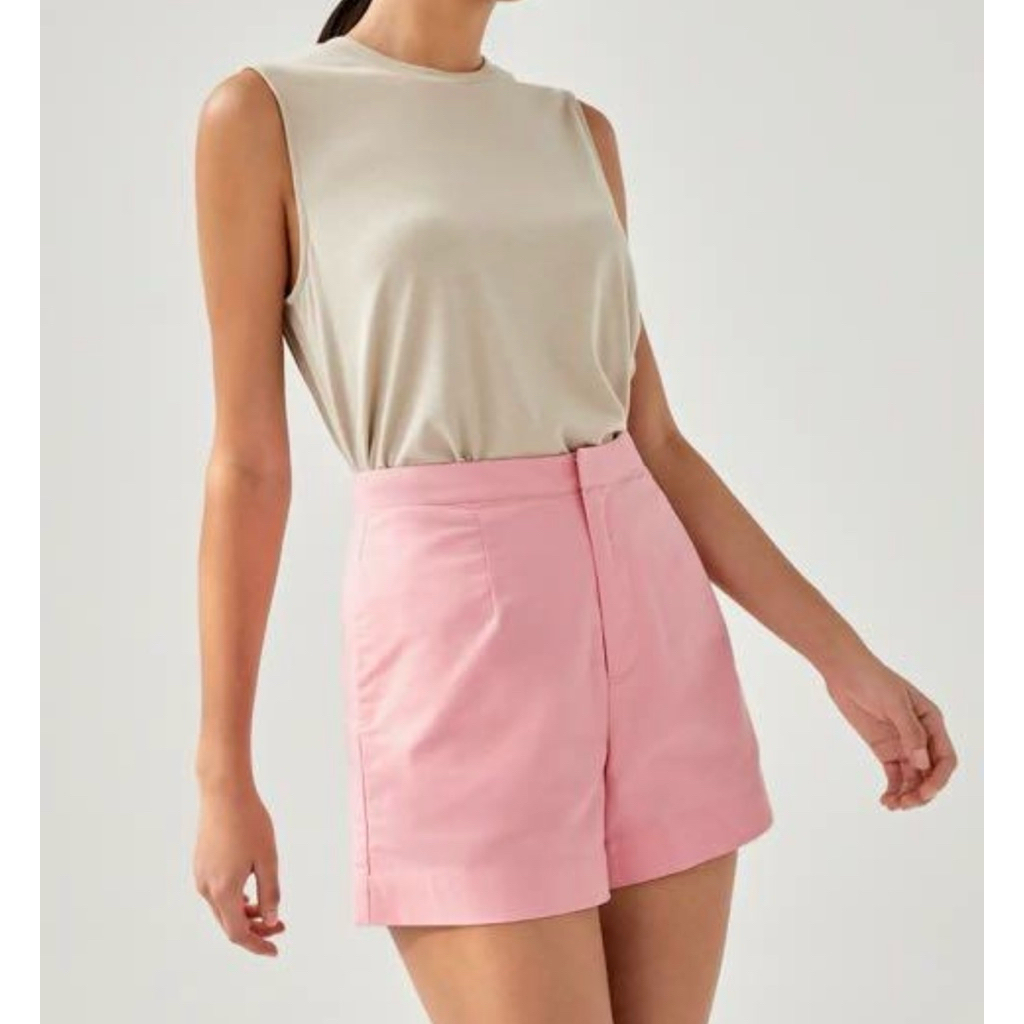 PRELOVED Love Bonito LB Soft Pink High Waist Basic Cotton Short Pants Celana Pendek Wanita