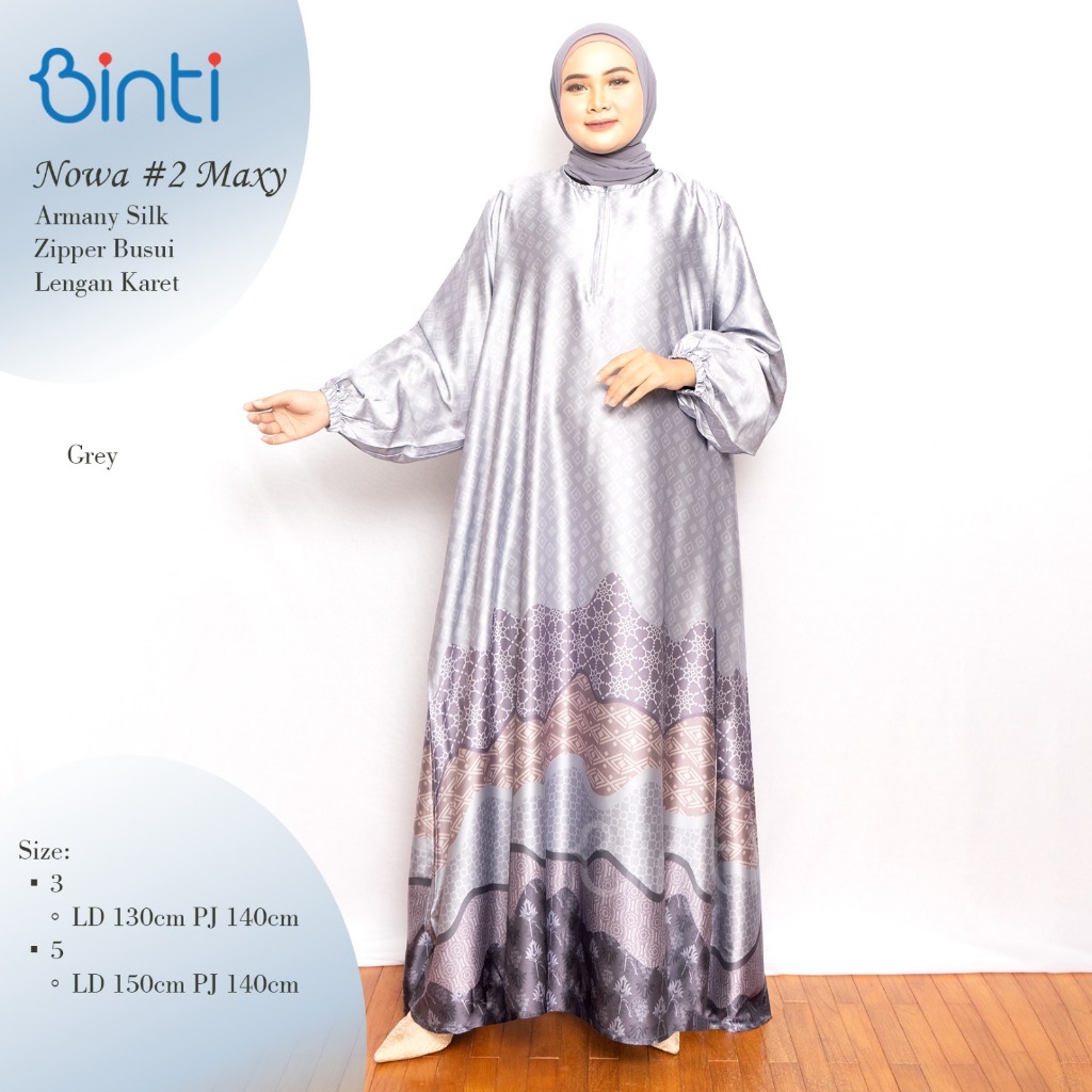 Binti Dress Jumbo Ld 130 Ld 150 3XL 5XL Nowa Maxi Gamis Silk Oversize Simple Elegan Baju Muslim Wani