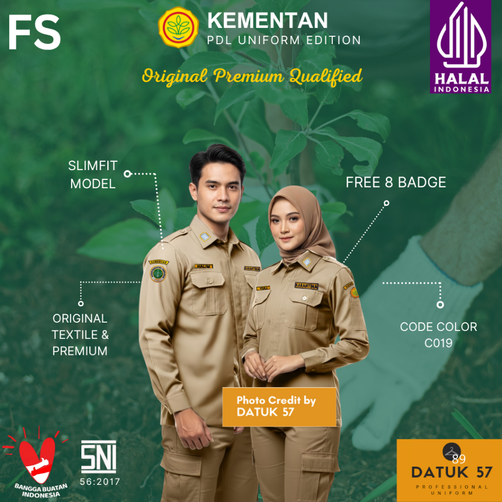 [FULL SET] Original Premium by Datuk 57 : Seragam Kemeja Atasan Bawahan PDL Pakaian Dinas Lapangan K
