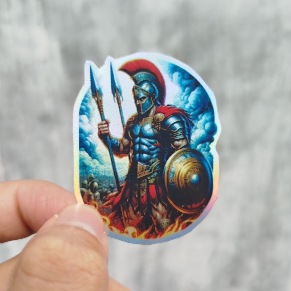 Sticker hologram Dewa Perang Ares Greek God Untuk hp laptop motor helm