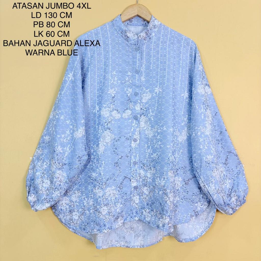 Atasan Kemeja Jumbo Wanita LD 130 CM Motif Kekinian - Husna Blouse