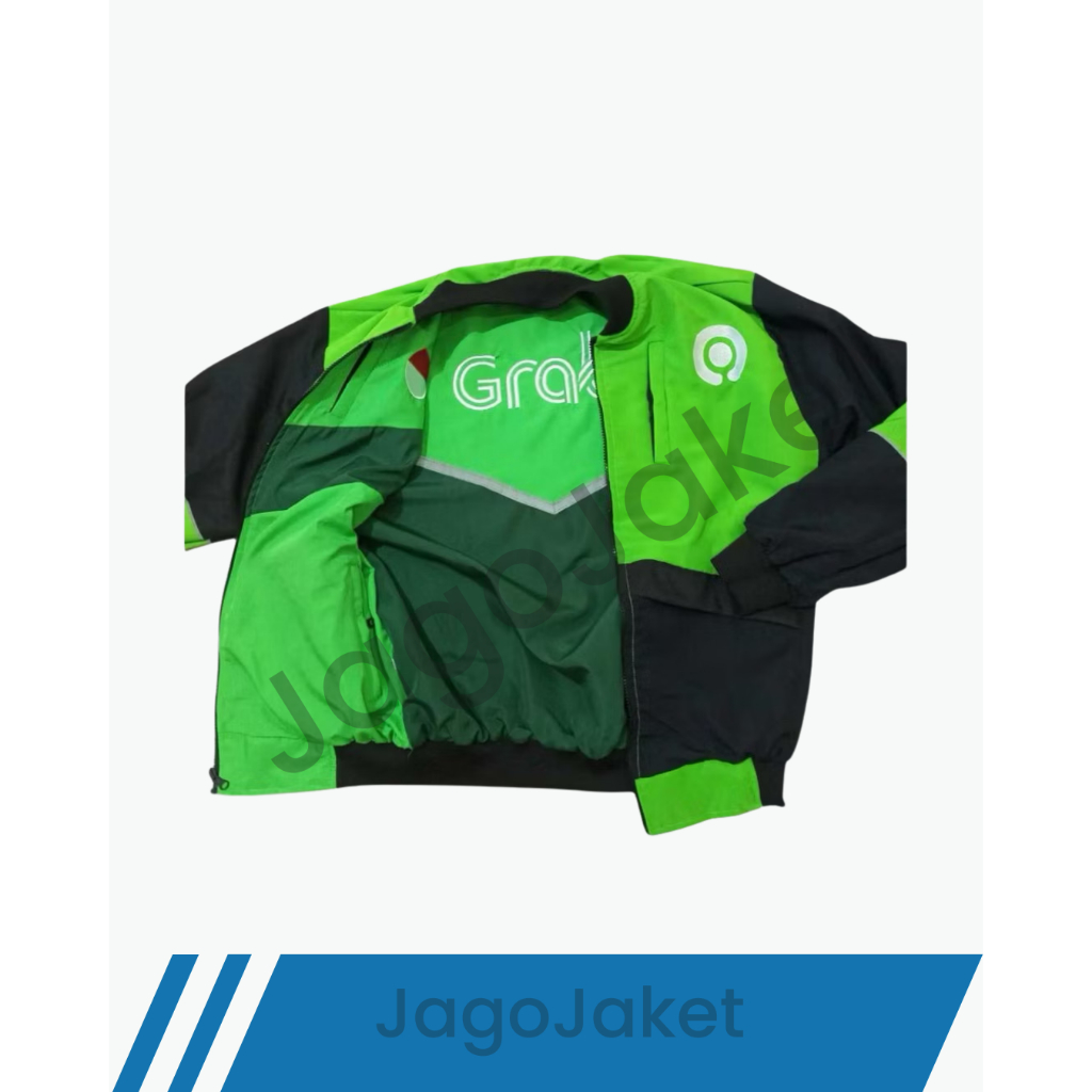 JagoJaket - Jaket Bolak Balik Grab - Go-jek Pria Bomber Waterproof | Anti Air | Reflektif | Anti Ger