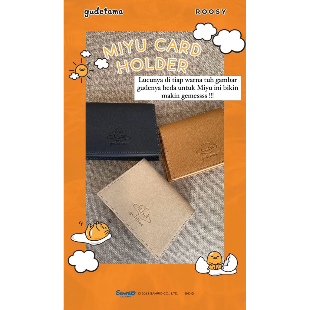 ROOSY X GUDETAMA MIYU CARD HOLDER IVORY SLING BAG NOT TIA THIS IS APRIL