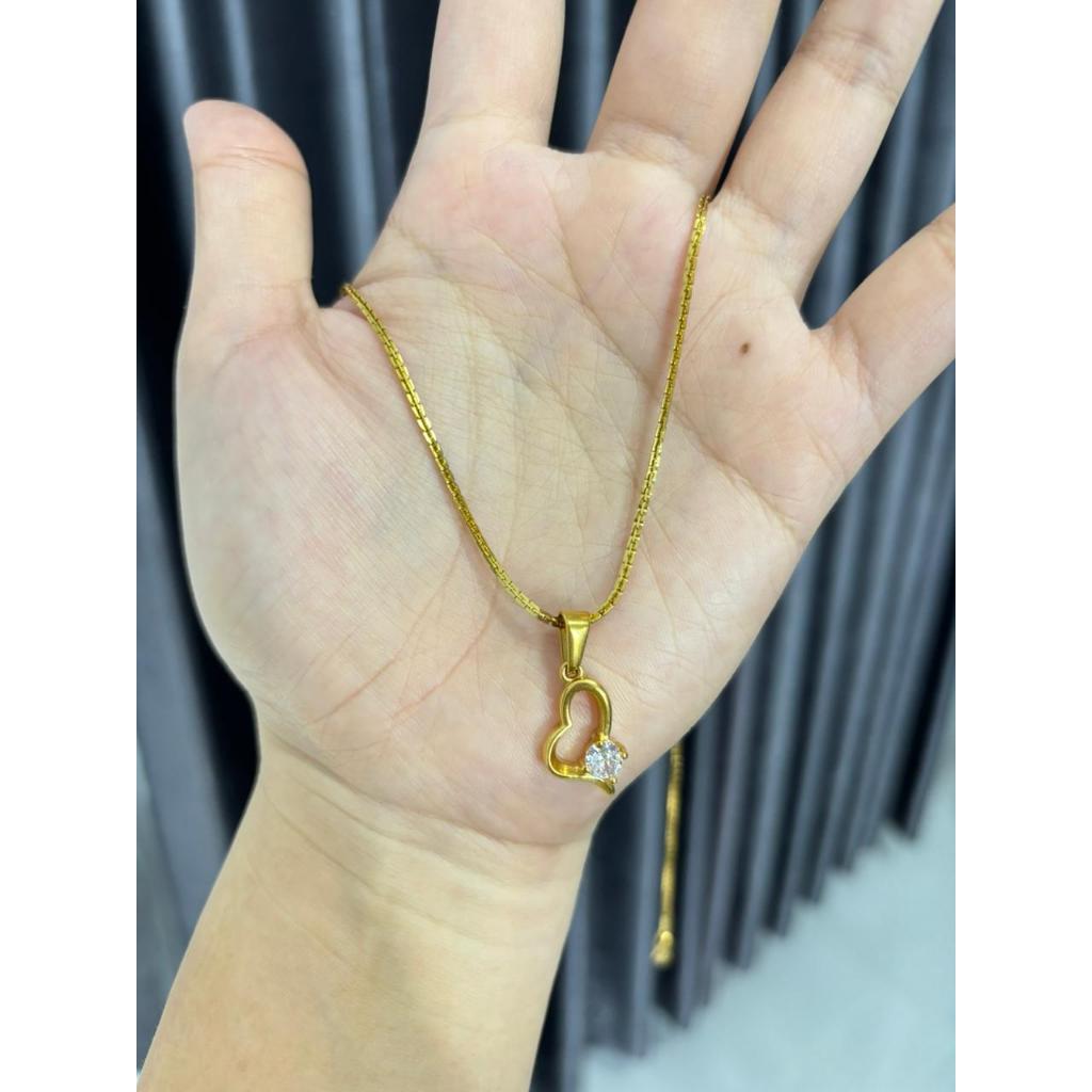 Embos 750 - Kalung Love Mata Rantai Italy Santa Titanium Lobster 750