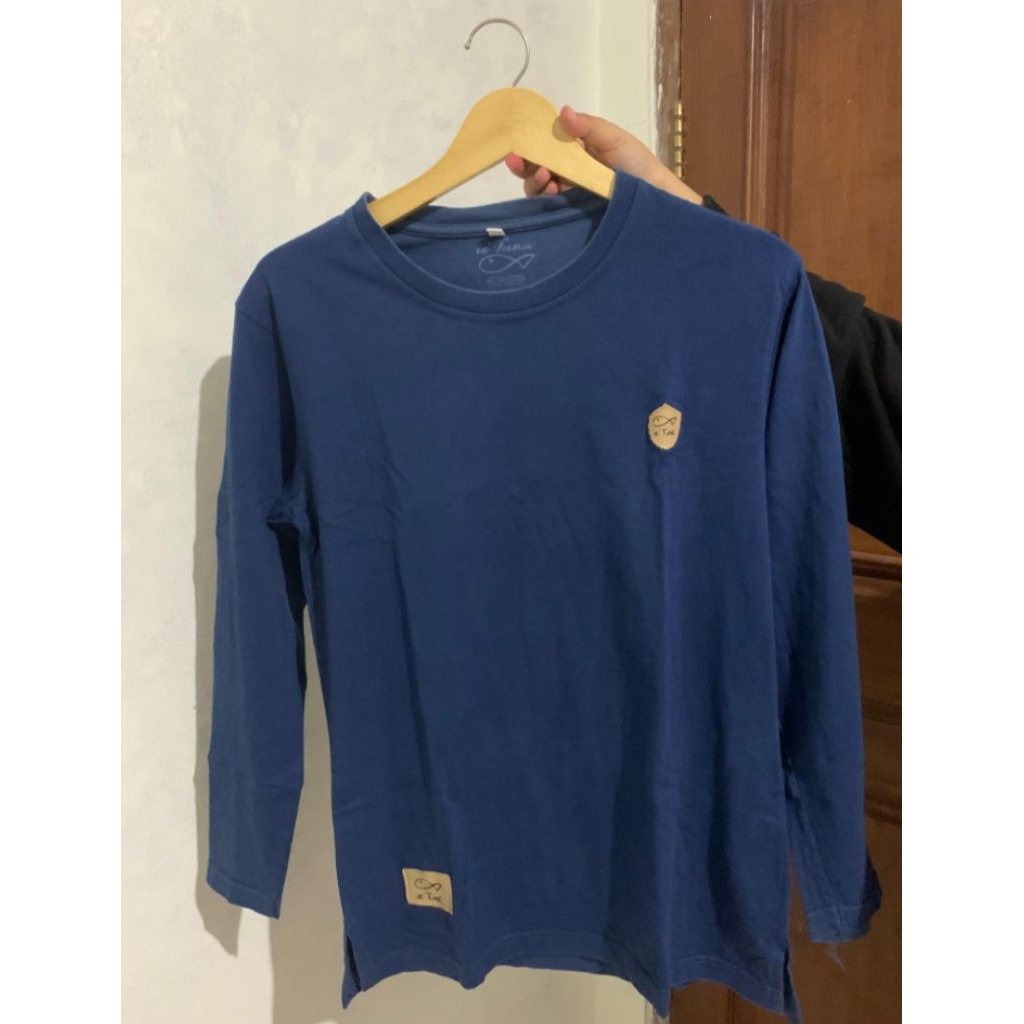 kaos panjang navy