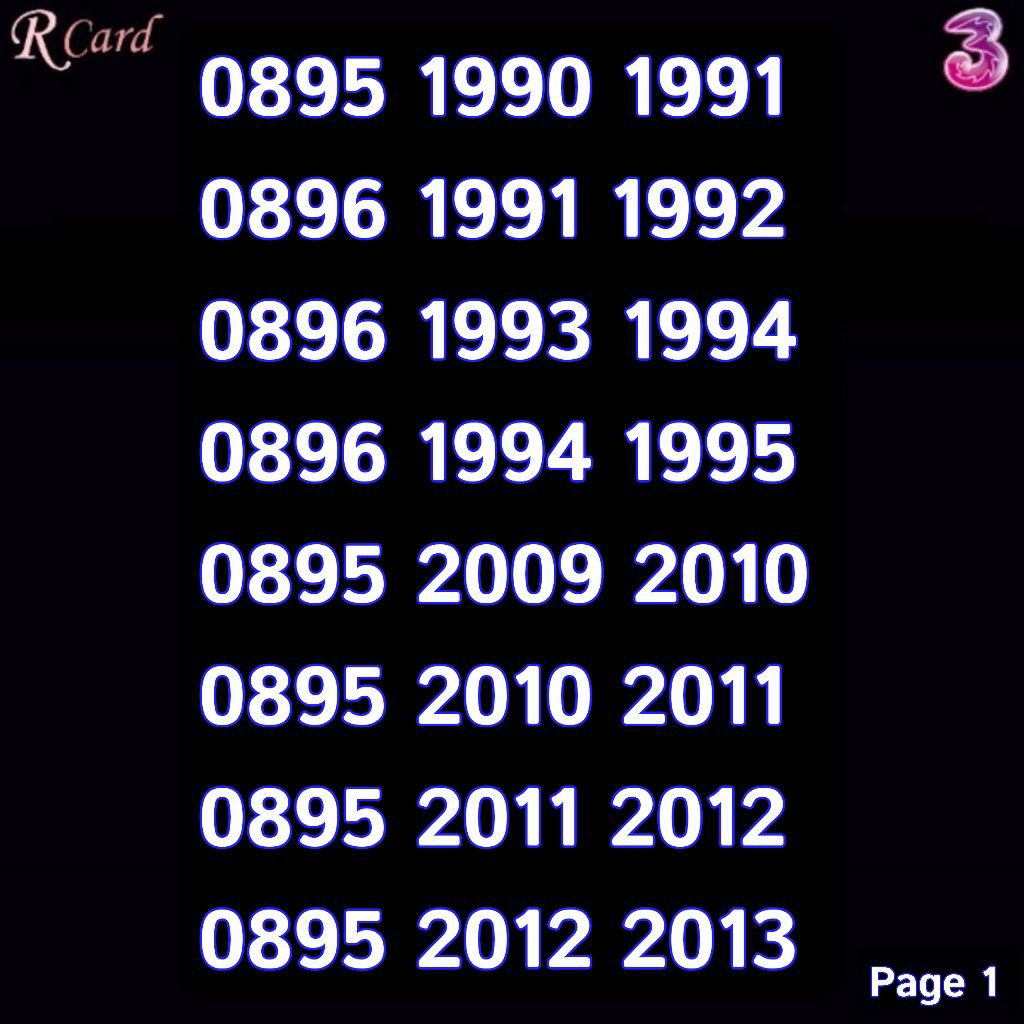 Perdana Nomor Cantik Tri Three Dobel Tahun Rapi 1990 1991 1992 1993 1994 1995 1997 1998 2004 2005 20