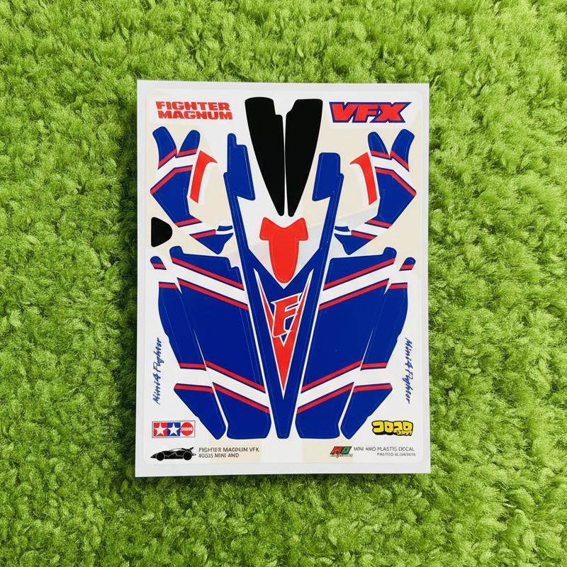 Stiker Fighter Magnum - Body Putih Kombinasi Biru Merah - Vinnyl
