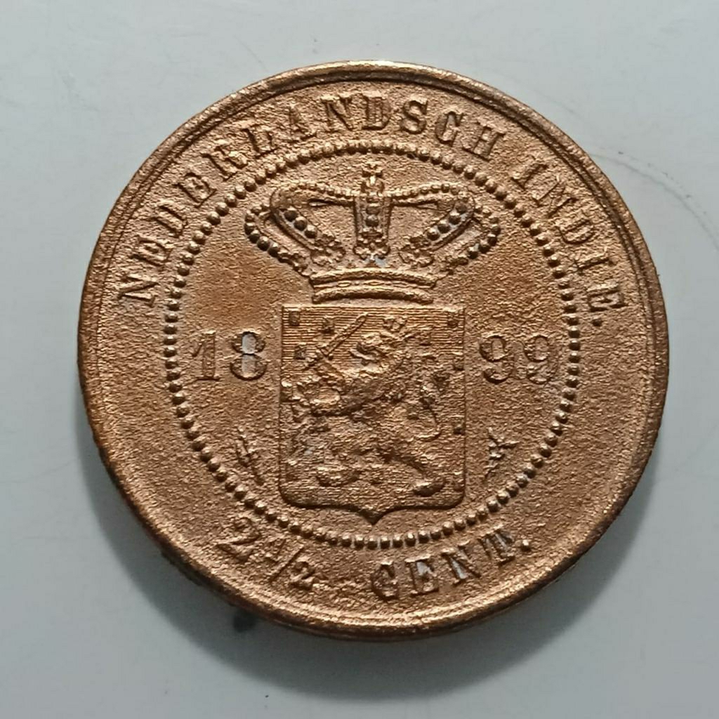 LANGKA 1899 NEDERLANDINDIE 2,5CENT GULDEN ERA WILLEM BELANDA KOLEKSI KUNO MURAH BANYAK DICARI KOLEKT