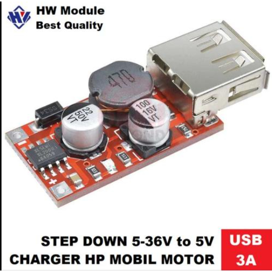 Modul Charger HP DC 5V 3A Power Bank DC Step Down Mobil Motor XL2001