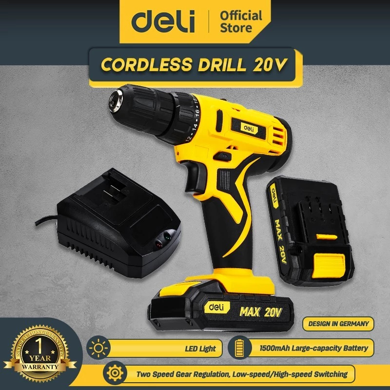 Deli Mesin Bor Baterai Tangan / Cordless Drill Battery EDL-DZ20-E1D1