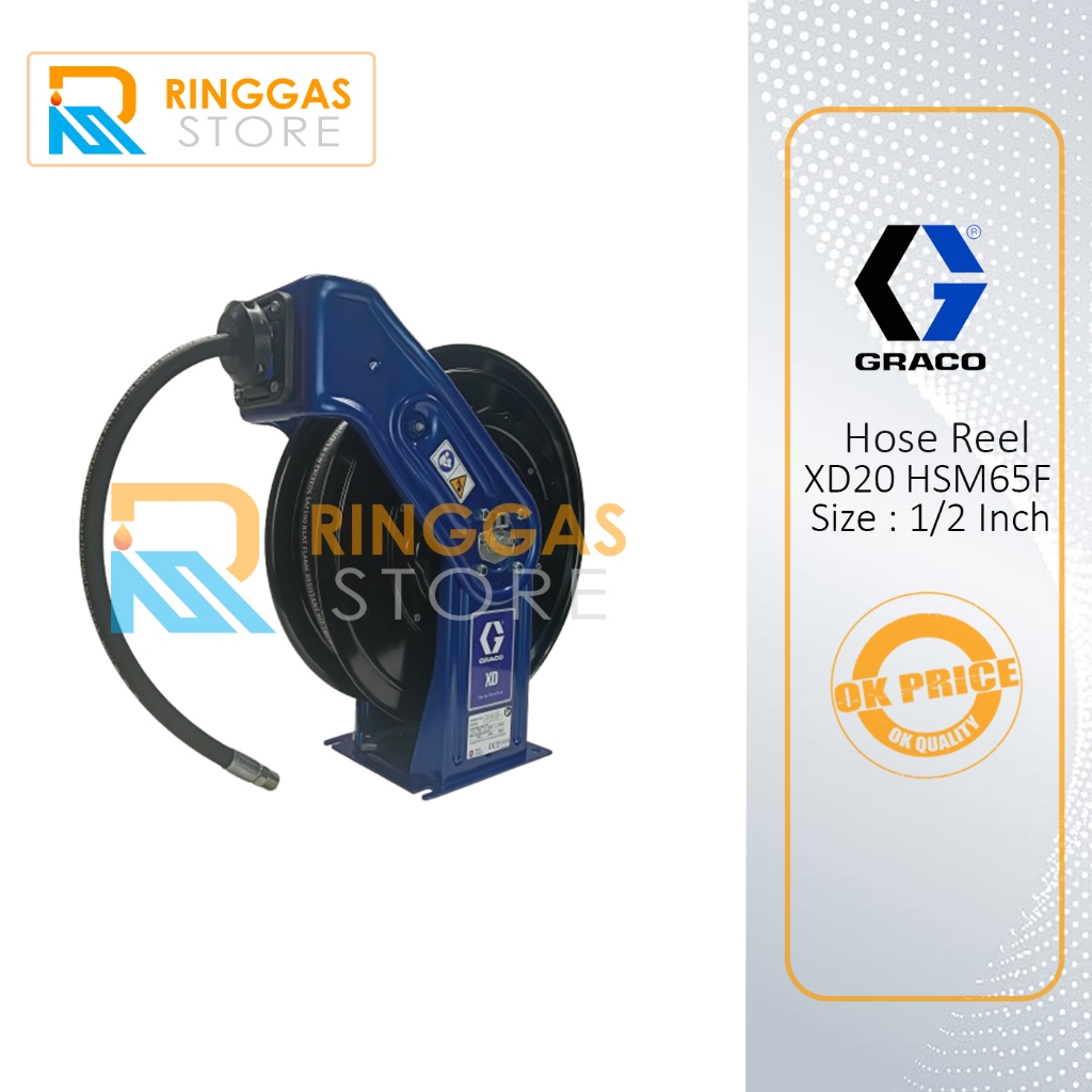 Graco Hose Reel Series XD20 HSM65F 1/2 Inch & Include Selang 15M