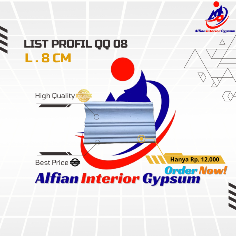 List Profil Gypsum QQ.08 Plafon Minimalis