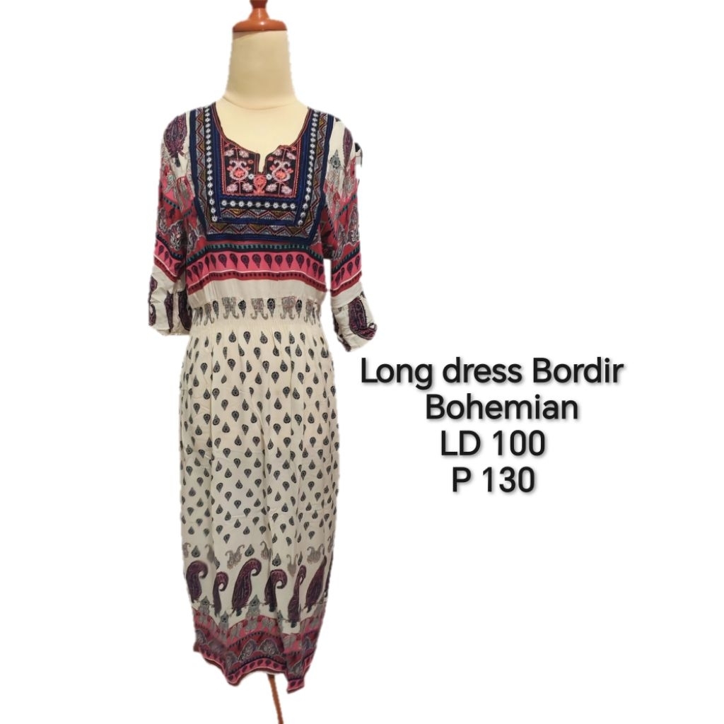 Long dress Bohemian bordir