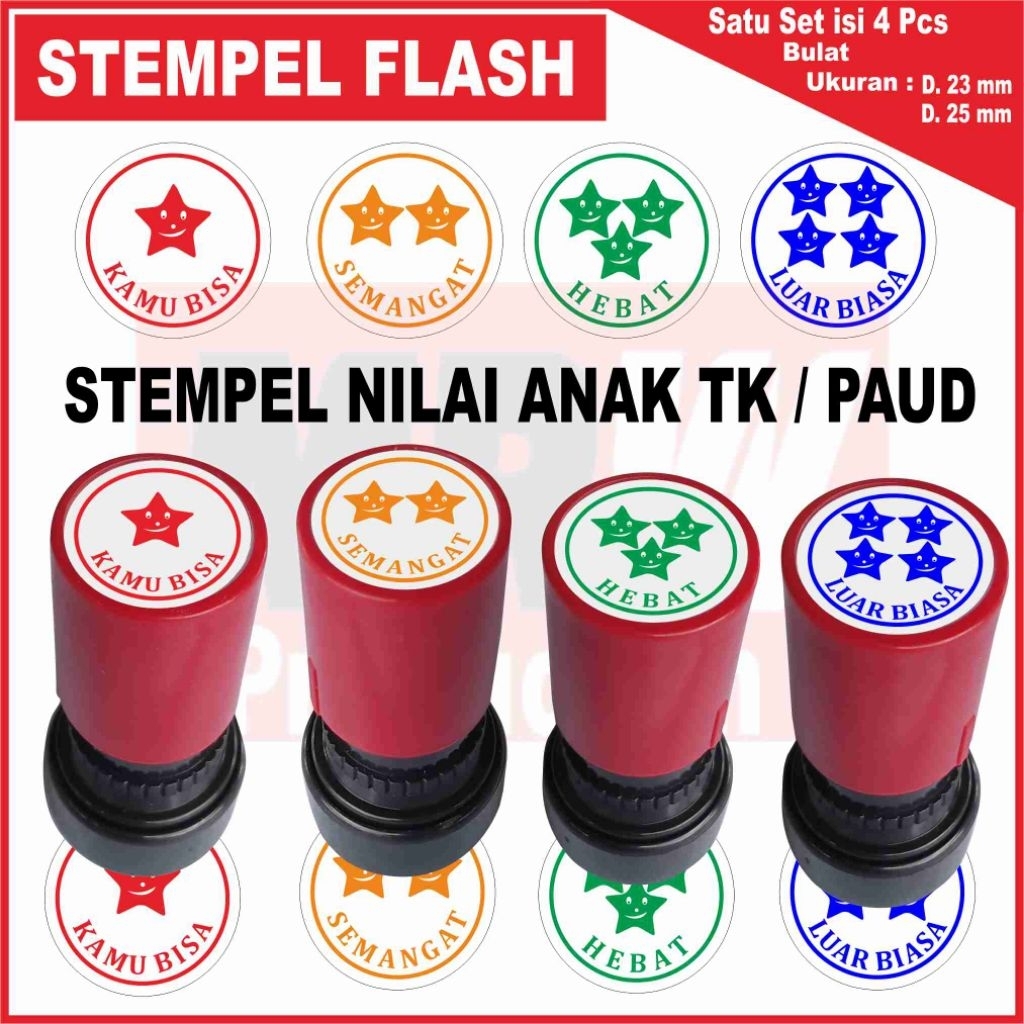 Bo_stempel Stempel nilai anak TK PAUD 1 set