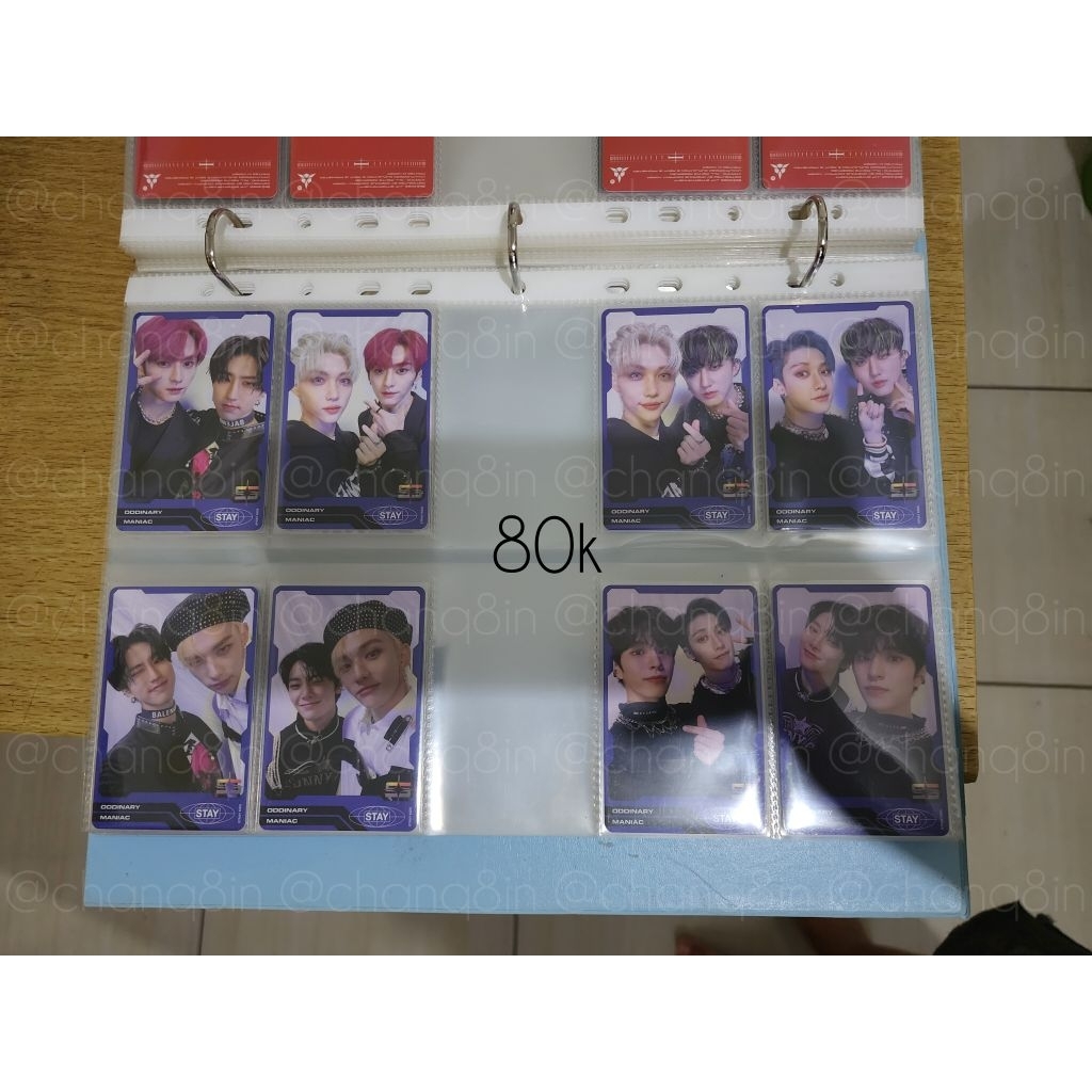 pc photocard tc trading card unit odd blue ver oddinary stray kids skz ot8 all member, chan leeknow 