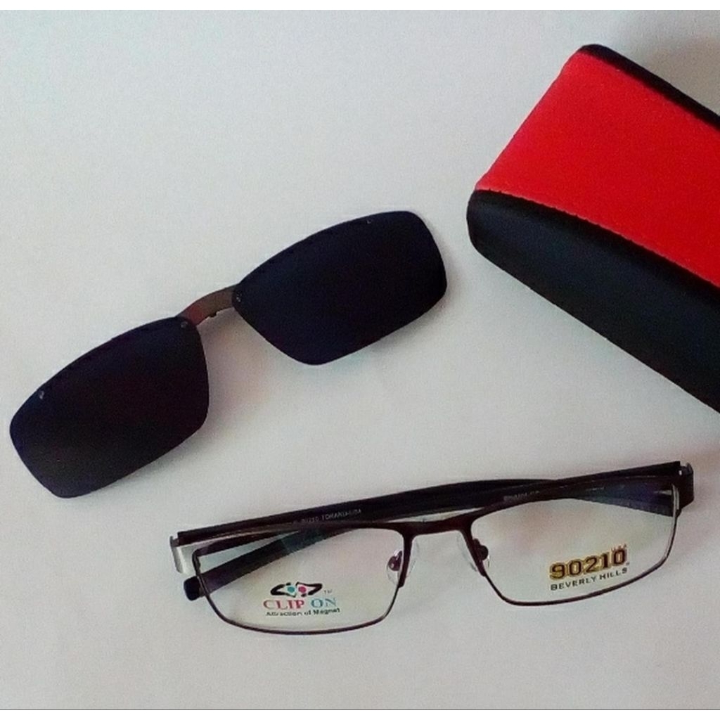 Frame Kacamata Beverly Hills ClipOn BH8104 Grey Black Original