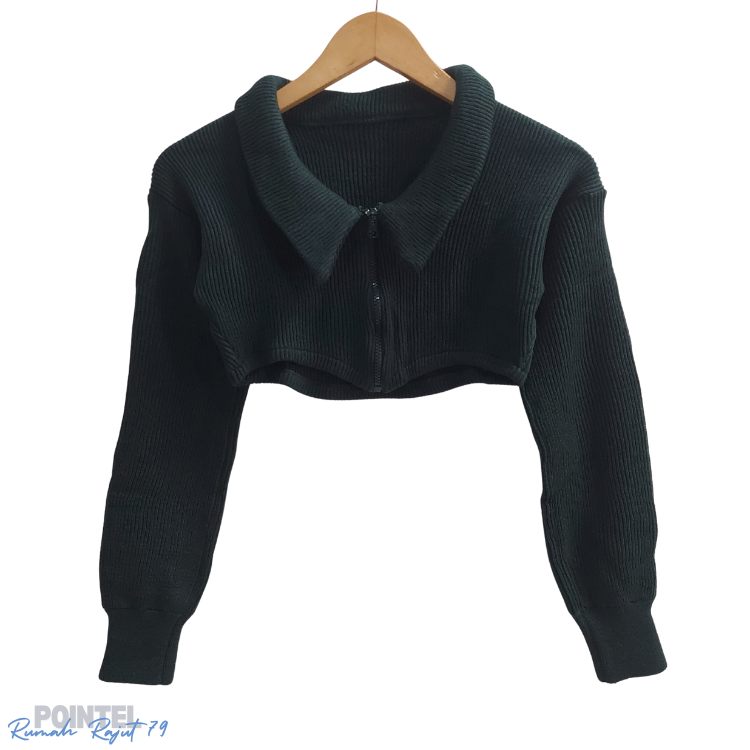 Aluna-Knit Crop zipper cardigan premium/cardigan crop zipper/atasan terbaru/cardigan wanita/outer kn