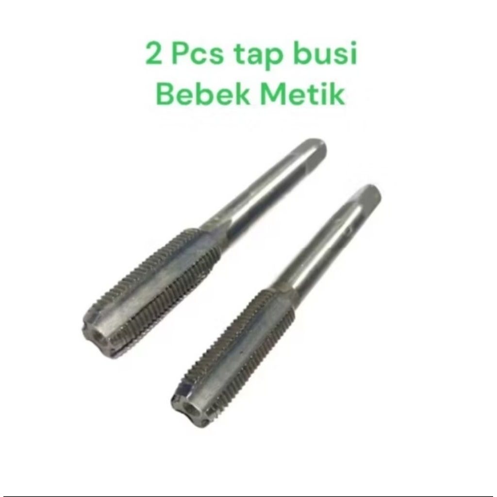 Tap Busi Motor (Bebek & Matic) – 2 Pcs Mata Tap Perbaikan Ulir Lubang Busi (KS00778)