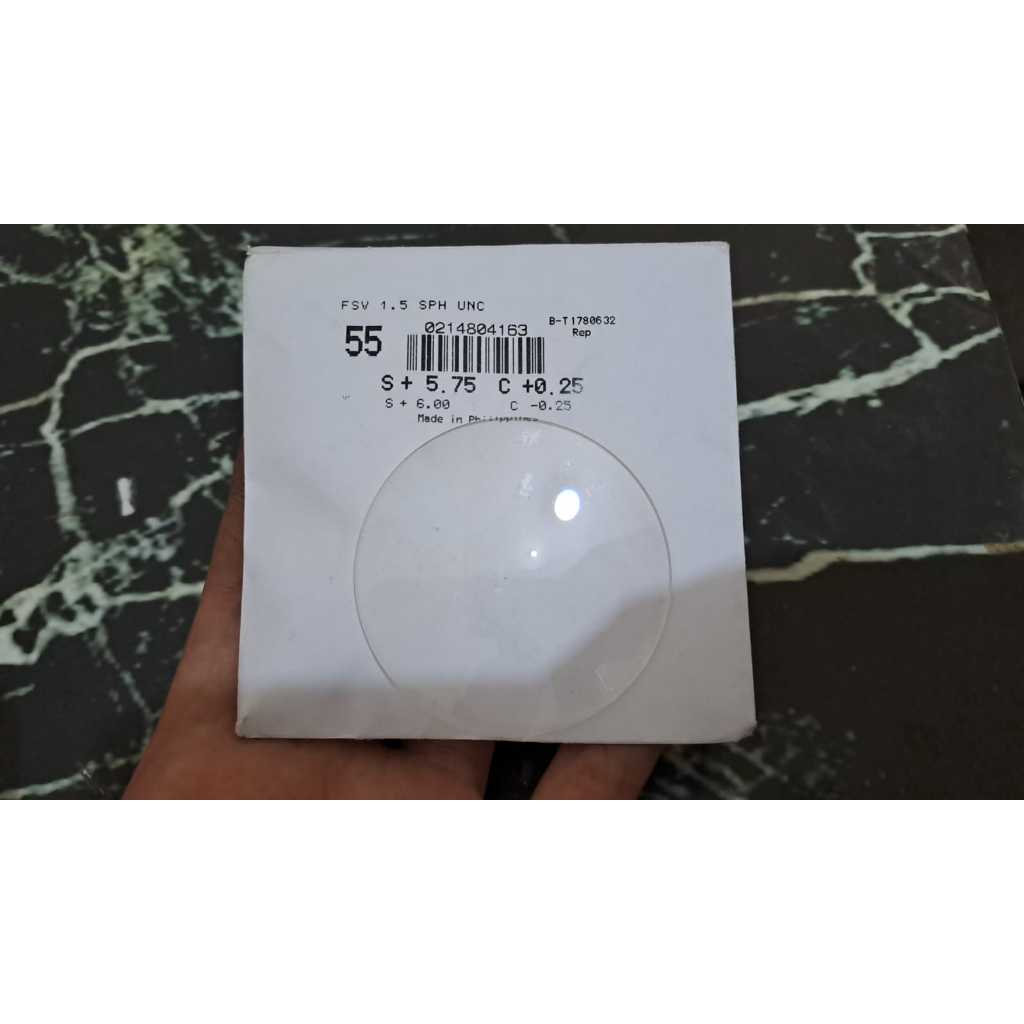 Lensa Kacamata Minus Plus Silinder FSV 1.5 SPH UNC – Resep S +5.75 C +0.25