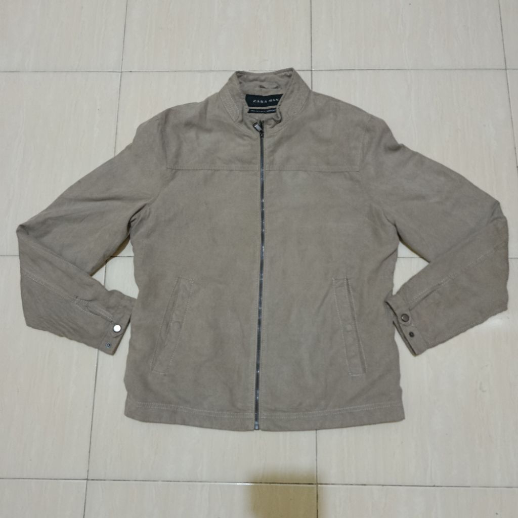 Jacket Casual Suede Zara Man Abu Original