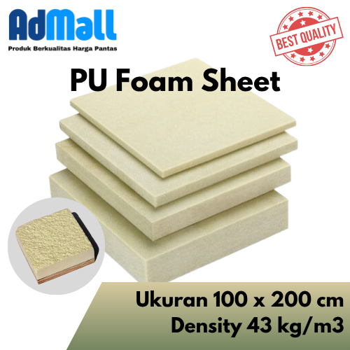 PU Foam Sheet Ukuran 100 x 200 cm Busa Peredam Panas & Suara Material Insulasi