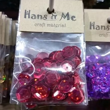 Payet Manik Piring 10mm Merah Laser