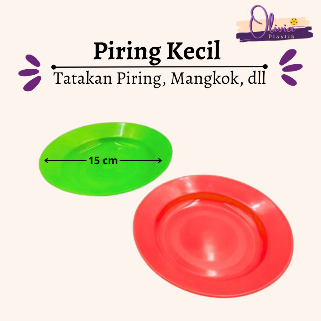 (6 Pcs) Piring KECIL/ LEPEK Semi Melamine Polos Anti Pecah 6in/ 15cm