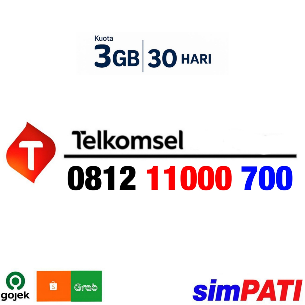 INCLUDE KOUTA 3GB - Kartu Perdana Nomor Cantik Telkomsel Simpati - O812 11000 700