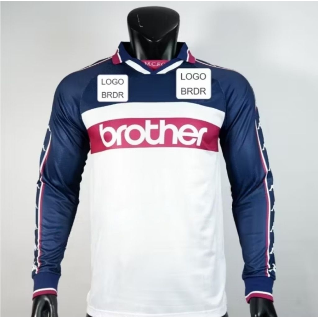 JERSEY BOLA RETRO MANCHESTER CITY AWAY LONGSLEEVE LS LENGAN PANJANG 1997 1998