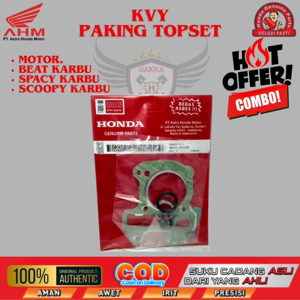 KVY ORIGINAL PAKING TOPSET HONDA BEAT KARBU, PAKING TOPSET HONDA SCOOPY KARBU, PAKING TOPSET HONDA S