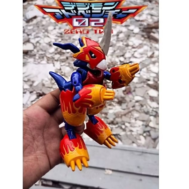 action figure digimon mainan jadul digivolving digiegg flamedramon non bandai