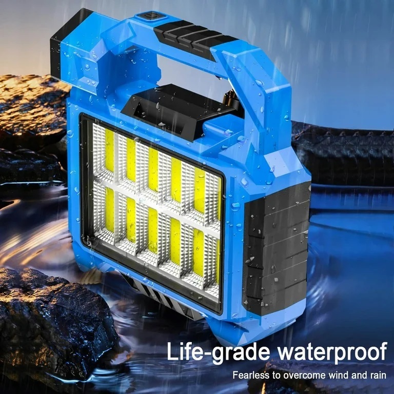 Lampu Emergency Tenaga Surya F-915 3 Mode Lampu LED Solar Cell Panel Lampu Senter Bisa Cas Hp