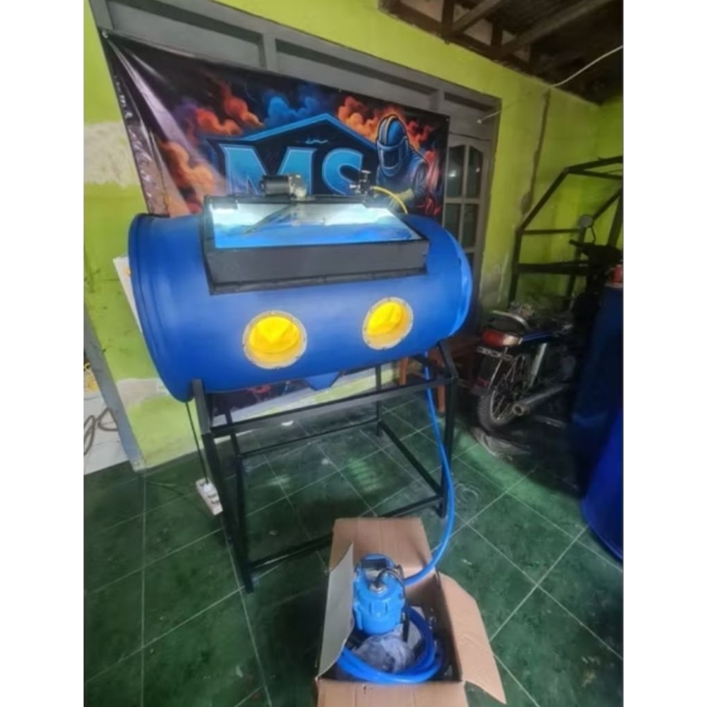 paket kabinet vapor blasting drum siap pakai